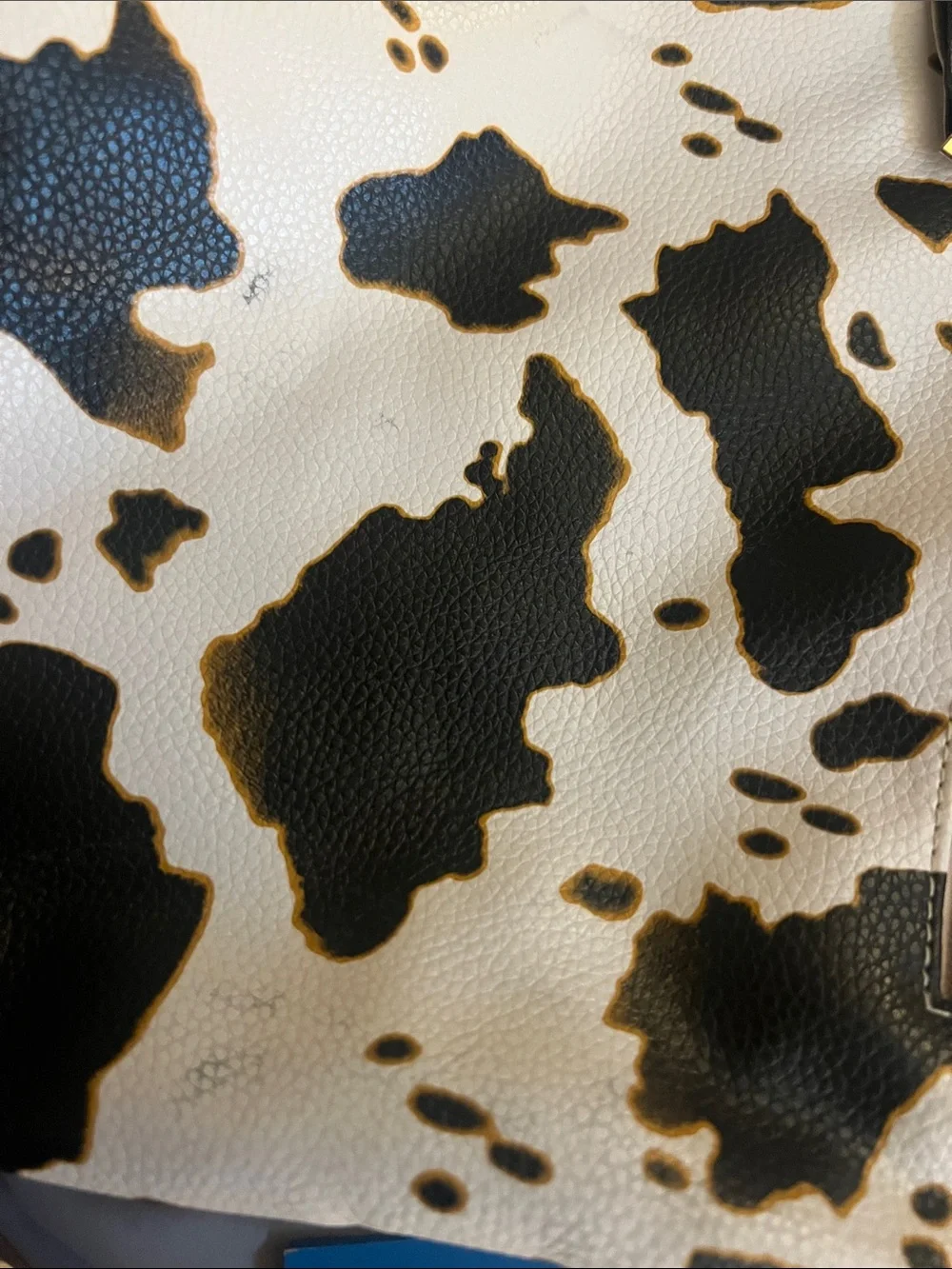Cow Print Faux Leather Backpack Purse - Black & White